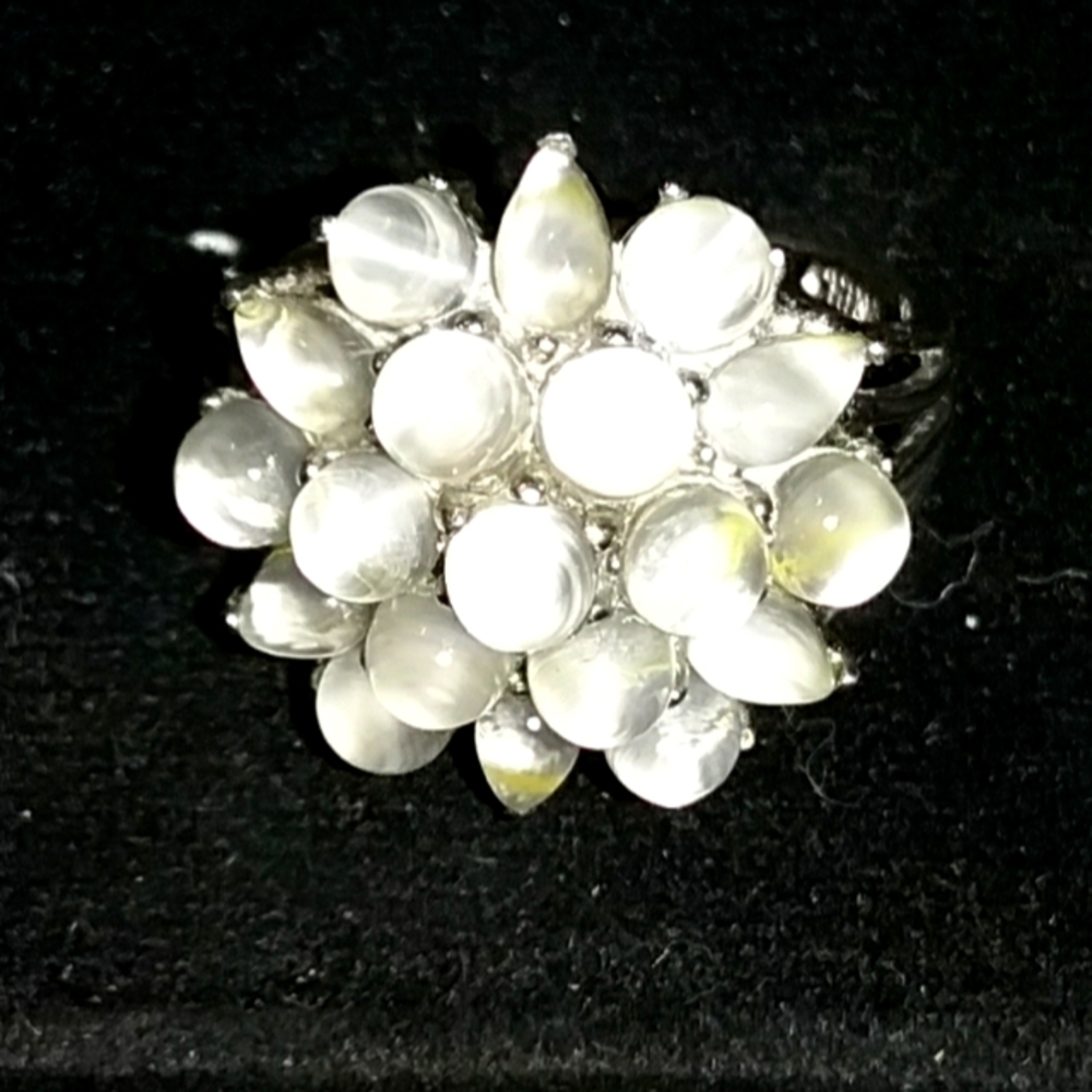Genuine Moon Stones .925  Stamped Size 10 Ring You Have The Stars Why Not The ?